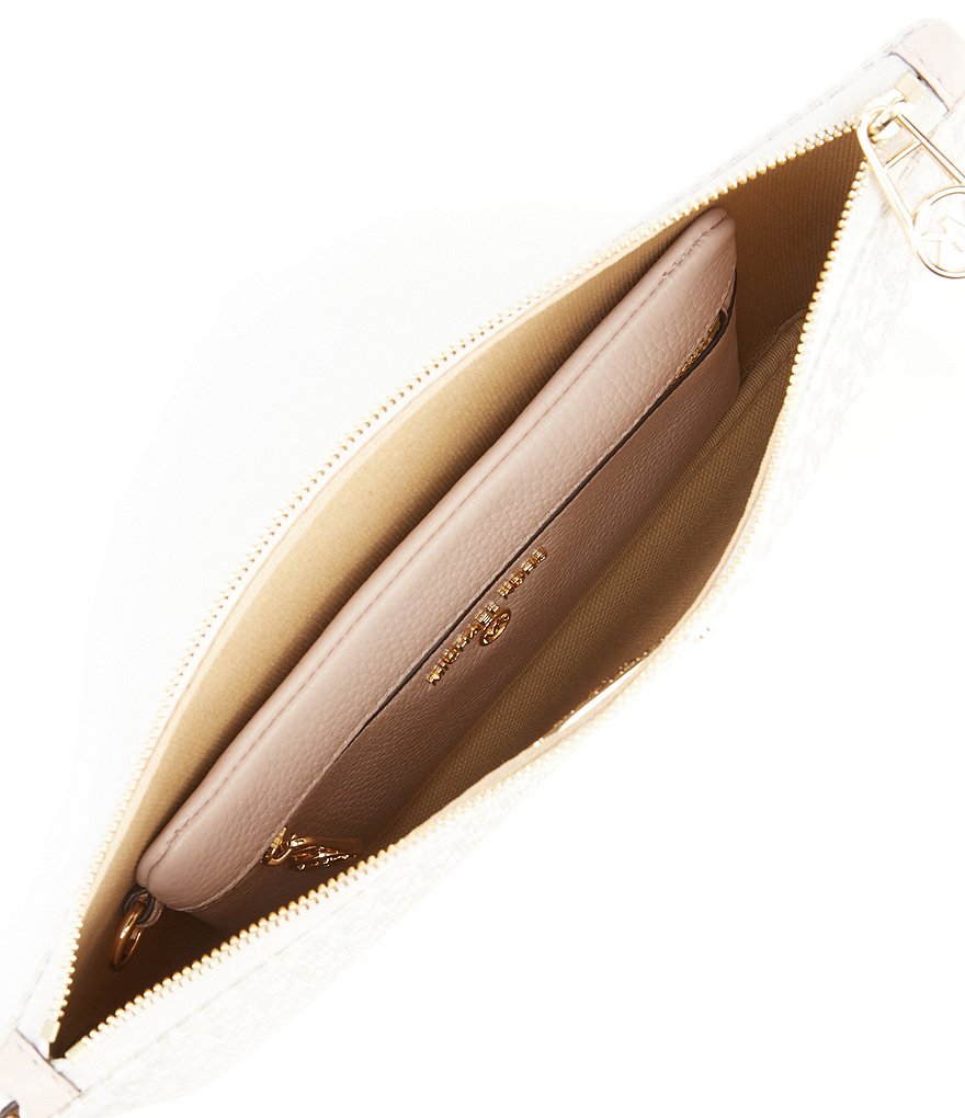 Michael Kors Zebra Signature Jet Set Double Zip Wristlet