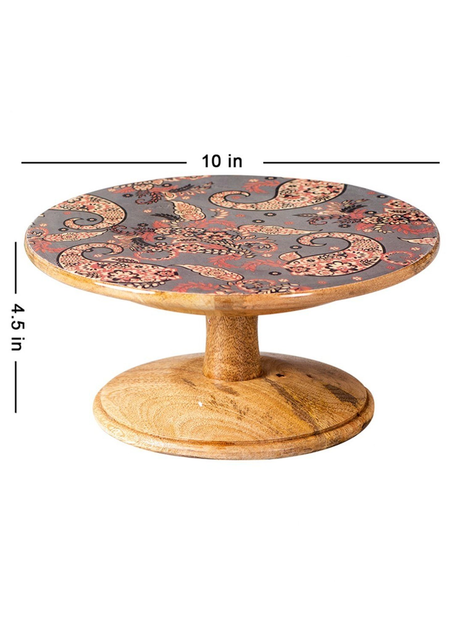 Nestroots Grey Cake Stand Cup for decoration cake plate Dessert Stand Wooden Printed Cake Holder