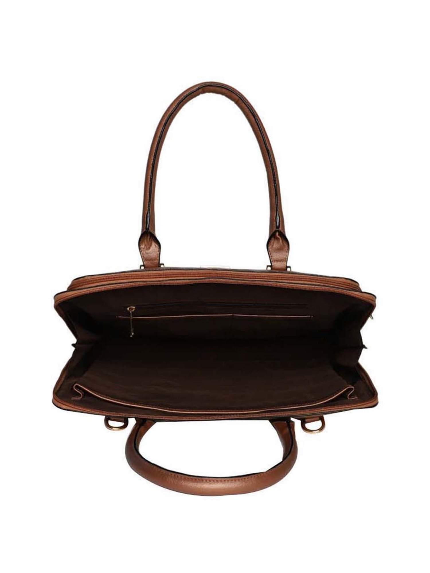 Baggit Brown PVC Solid Laptop Messenger Bag