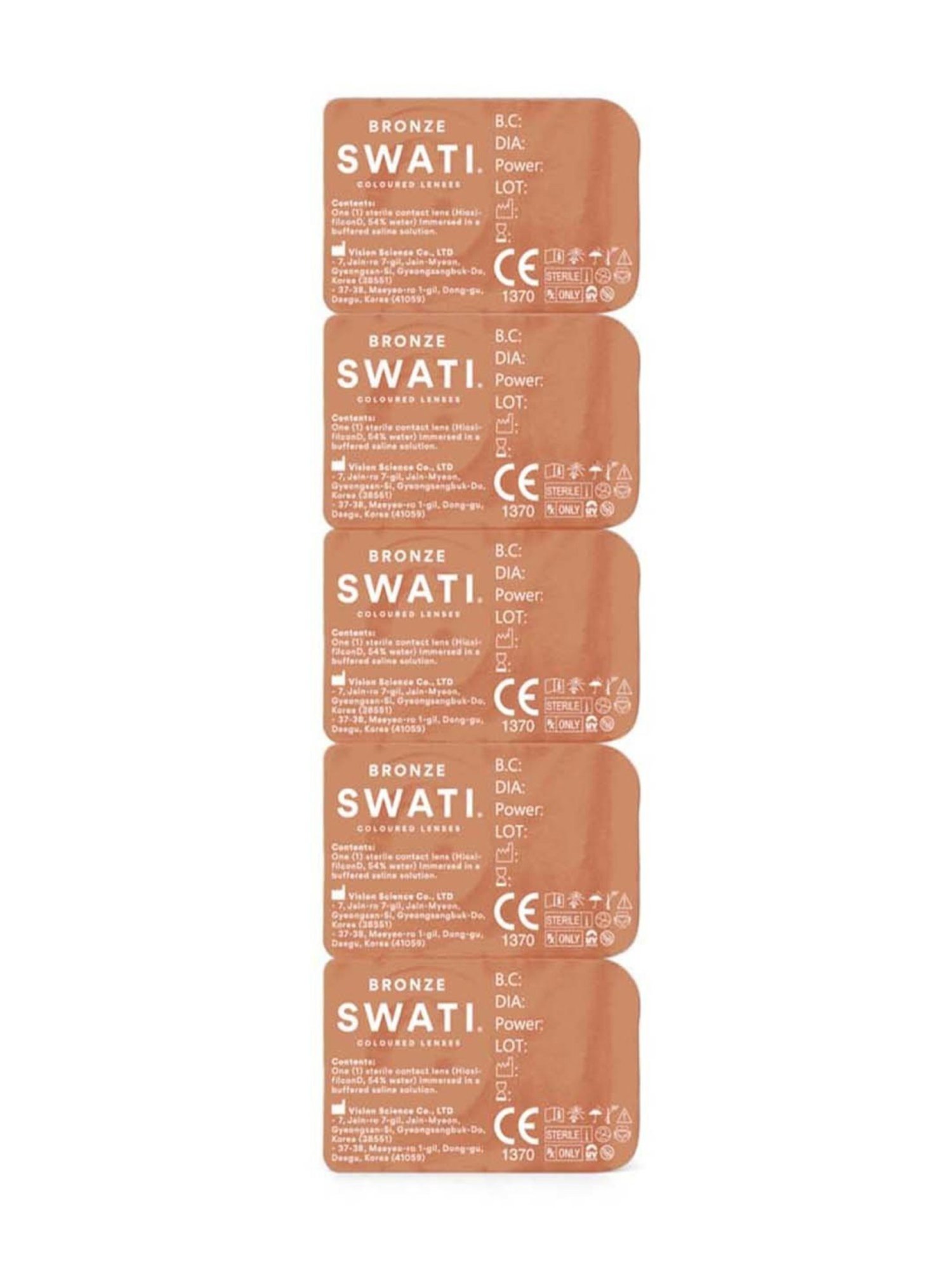 Swati Cosmetics Coloured Contact Lenses - Bronze (1 Day, Power -3.50)