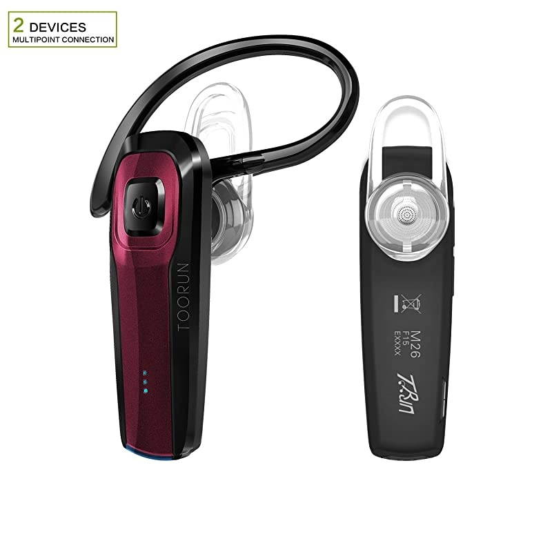 M26 Bluetooth Headset with Noise Cancelling Compatible with Smart Phones LG G7 Samsung Note9 S9 iPhone Xs MAS Moto Z3 P30 Google pixel3 ZTE AxonRed