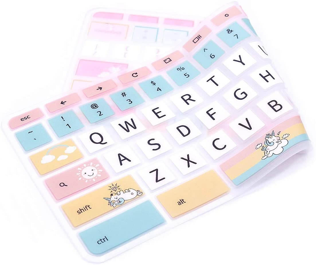 HRH Silicon Keyboard Cover for Lenovo Chromebook C330 11.6" 2019/2018 /ChromebookFlex 11 /Chromebook N20 N21 N22 N23 100e 300e 500e 11.6"/Chromebook N42 N42-20 14 inch,Cartoon Unicorn