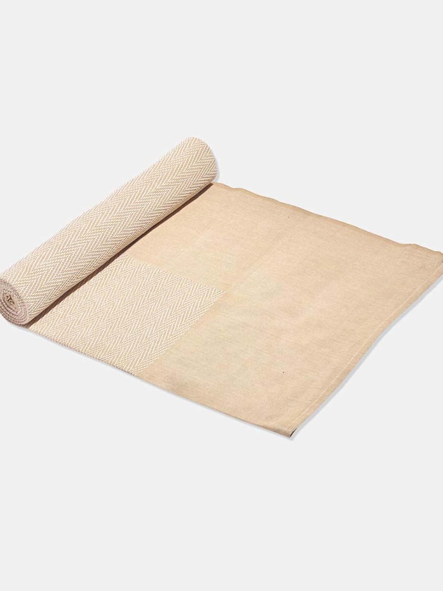 Fabindia Home Azig Beige Cotton 120 TC Double Bed Cover