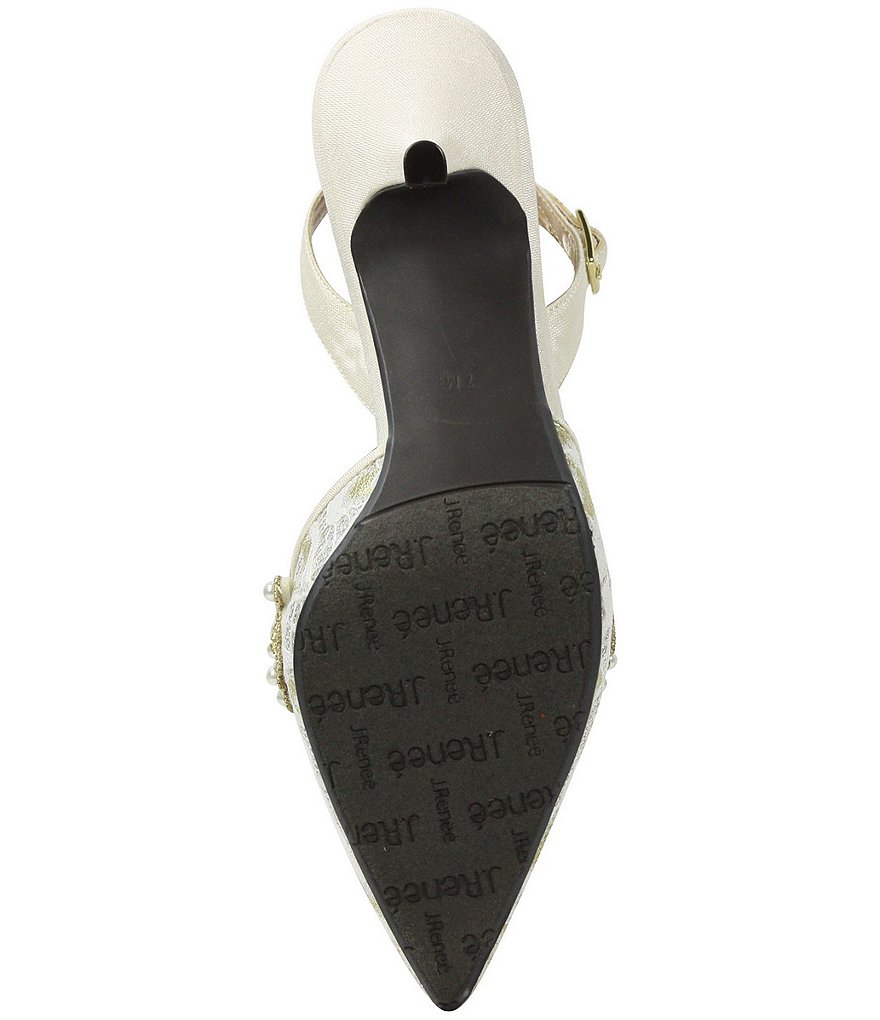 J. Renee Desdemona Floral Pearl Ornament Ankle Strap Pumps