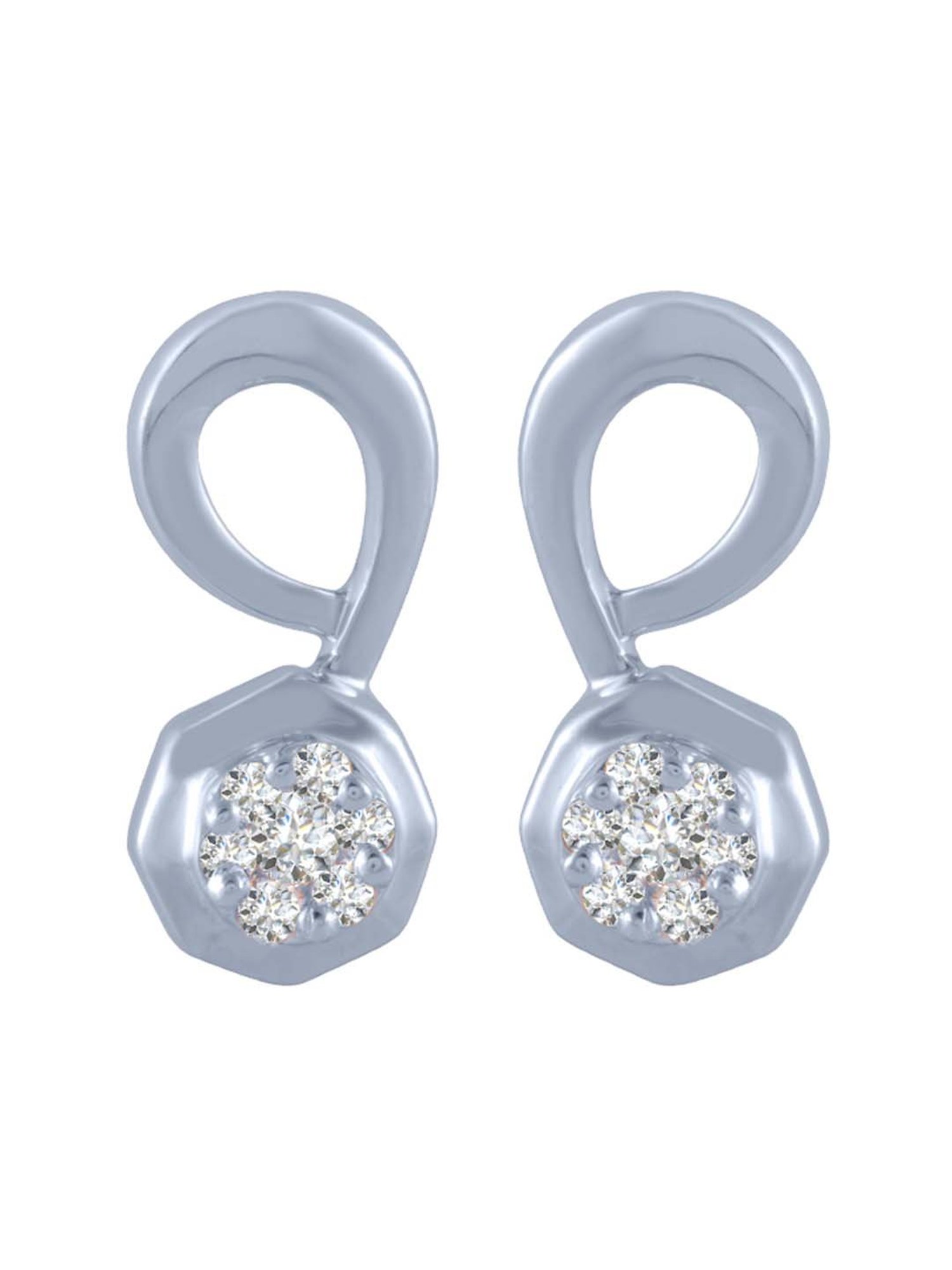 P.C. Chandra Jewellers 14 kt Gold & Diamond Earrings