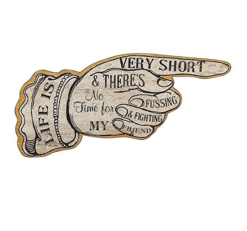 MDF "Life is Very Short" Wall Décor - 3R Studios