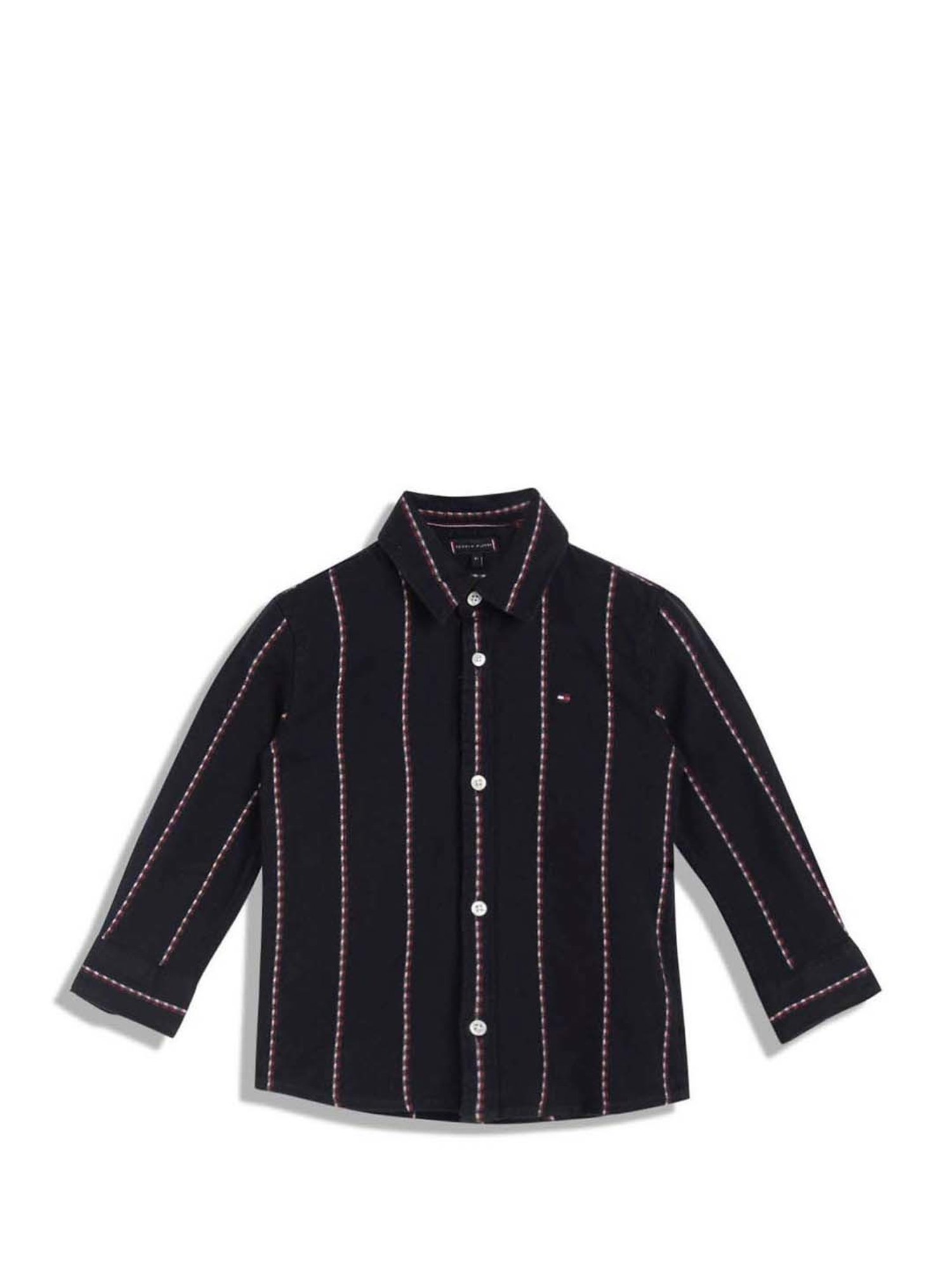 Tommy Hilfiger Kids Navy Striped Full Sleeves Shirt