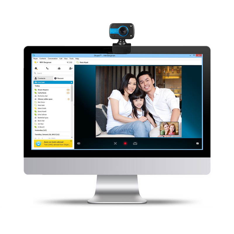 HD Web Cam Camera 2.0/3.0 USB Webcam Computer PC Laptop Desktop Video Calling Support Skype Meeting Built-in Microphone
