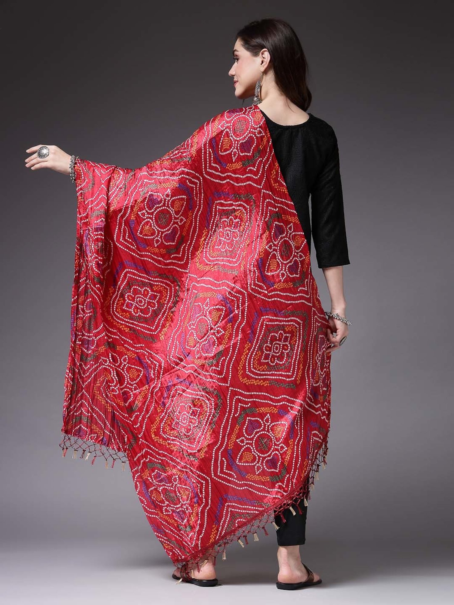 Stylum Red Printed Dupatta