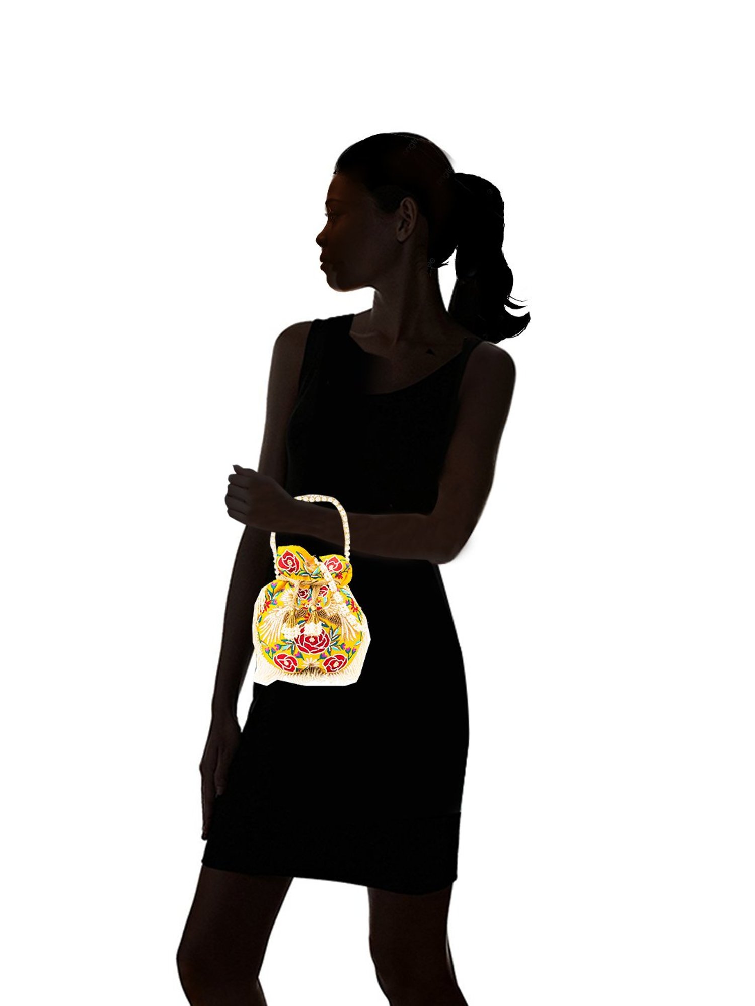 NR by Nidhi Rathi Yellow Embellished Potli