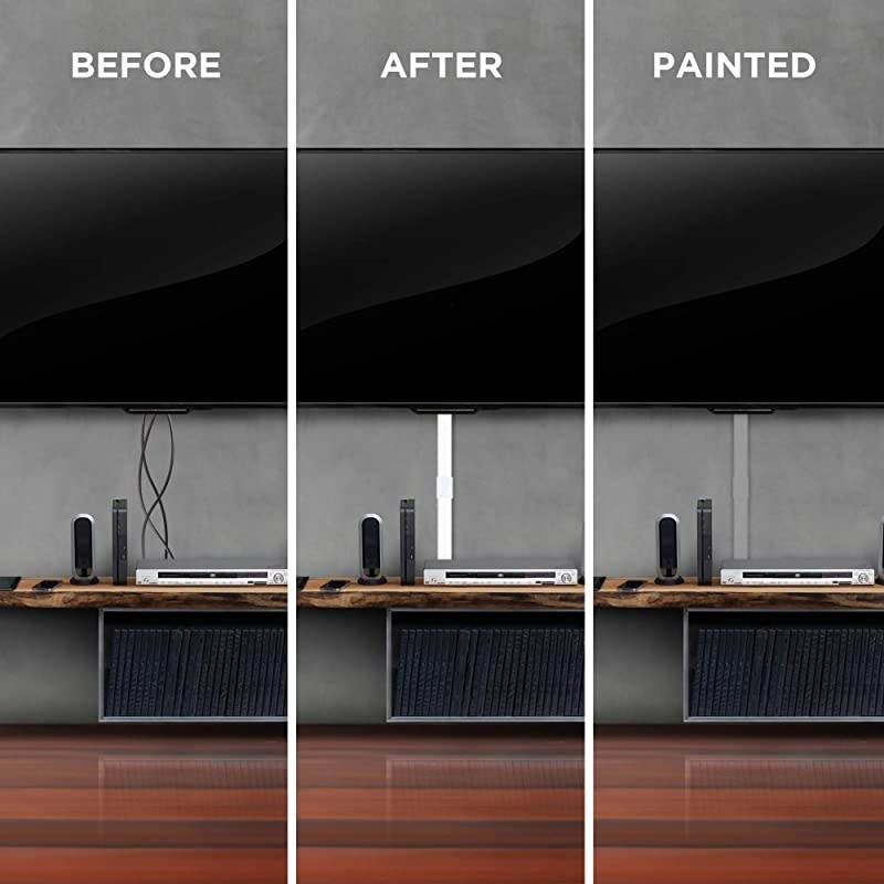 Concealer OnWall Cord Cover Raceway Kit 12 White Covers Management System to Hide s Cords or Wires Organize s to TVs and Computers at Home or in The Office