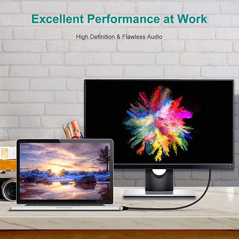 DisplayPort to HDMI 6 Feet Cable  2 Pack DisplayPort to HDMI Male to Male Adapter GoldPlated Cord for Lenovo HP ASUS Dell and Other Brand