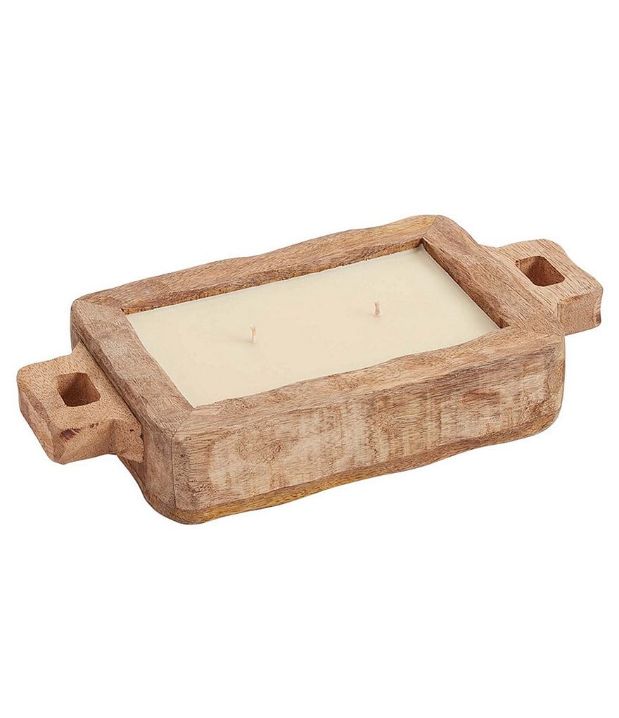 Mud Pie Rectangular Mango Wood Candle