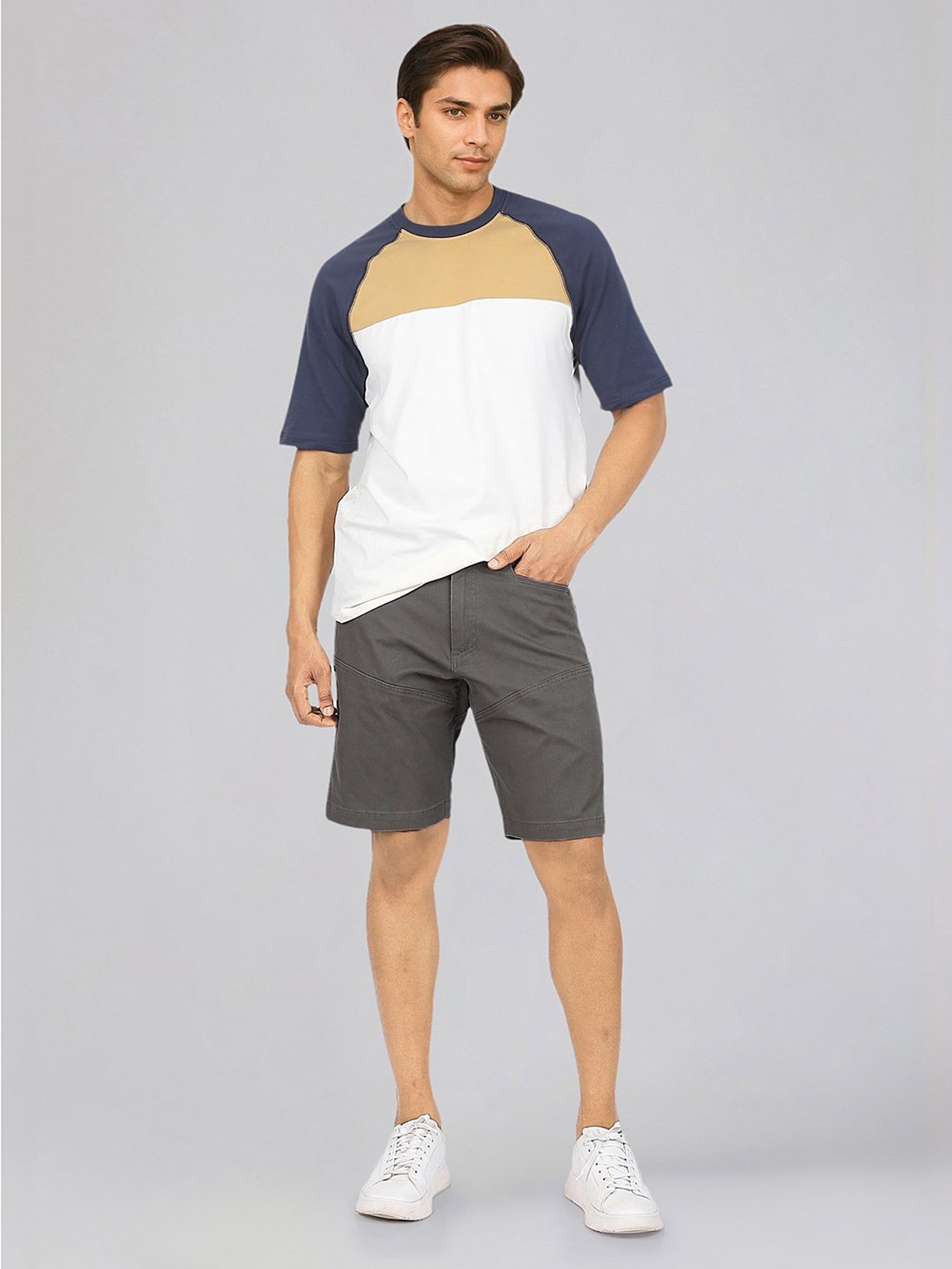 Wrangler Grey Regular Fit Solid Bermuda Shorts