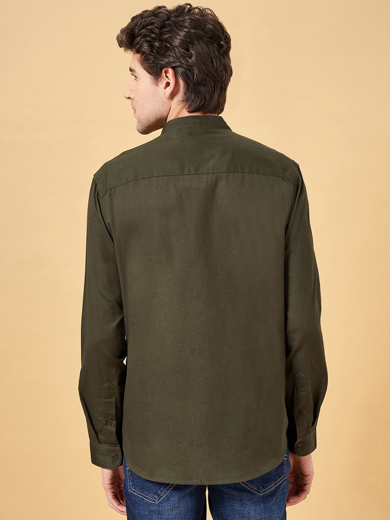 Indus Route by Pantaloons Green Regular Fit Shirt