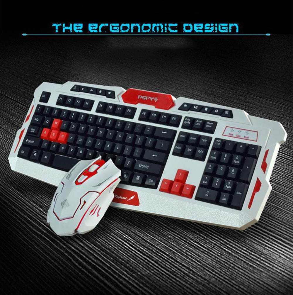 CityForm 8100 Ergonomic Gaming Keyboard + 2.4GHz Cordless Gamer Gaming Mouse Set