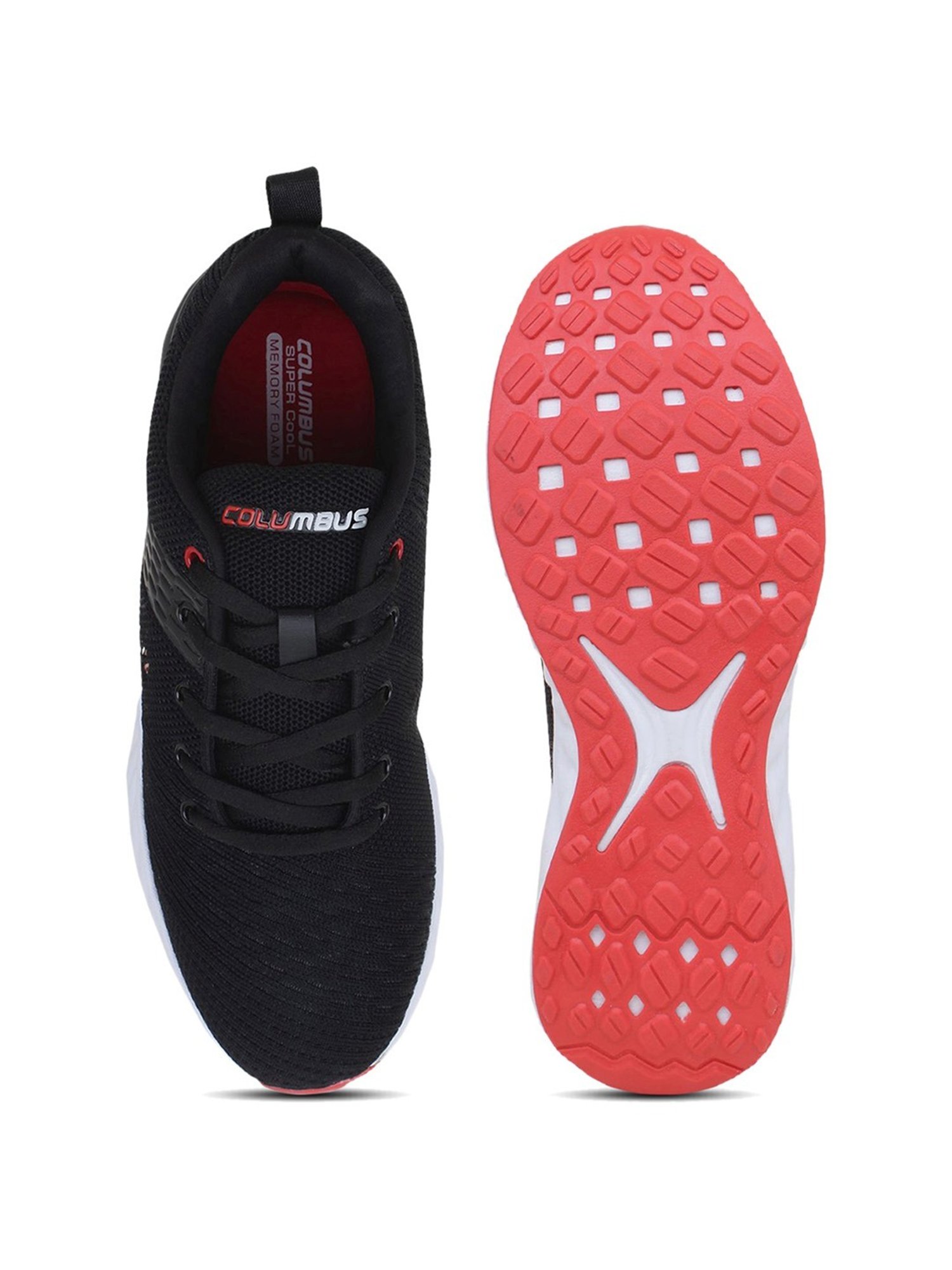 Columbus Men's Black Running Shoes