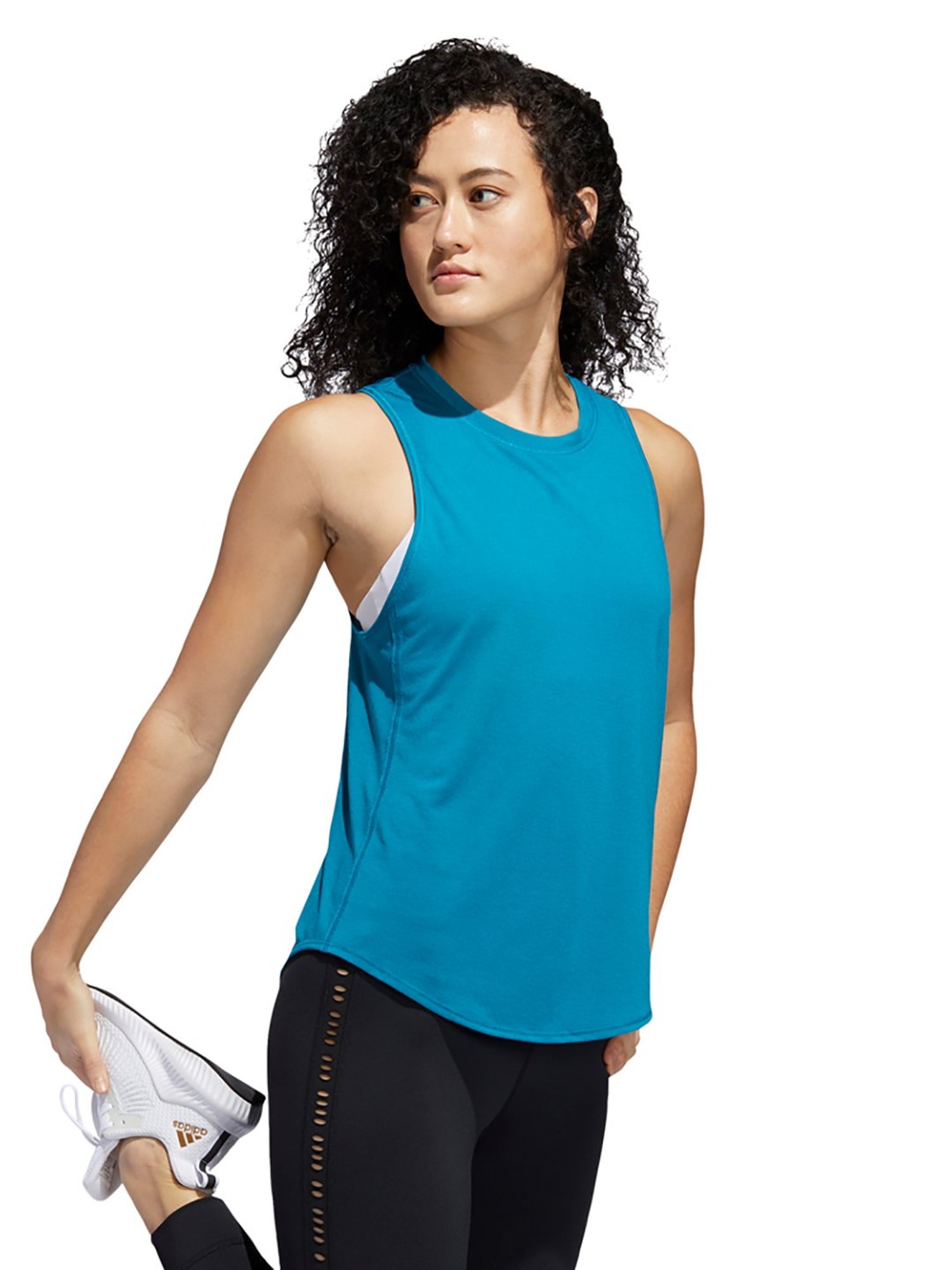 Adidas Turquoise Round Neck Tank Top