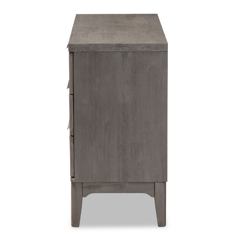 Nash Rustic Platinum Wood Finish 6 Drawer Dresser Gray - Baxton Studio