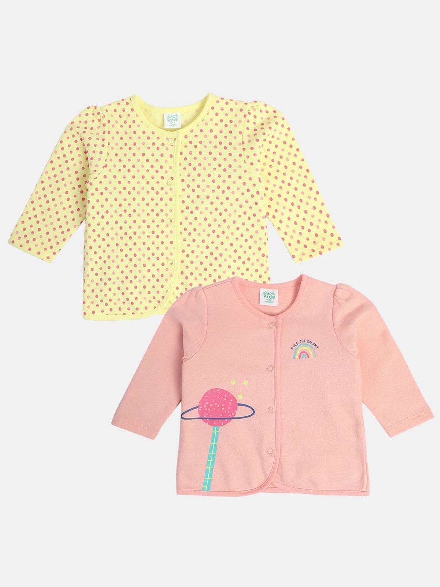 MINIKLUB Girls Multicolor Cotton Printed Full Sleeves Front Open Vest