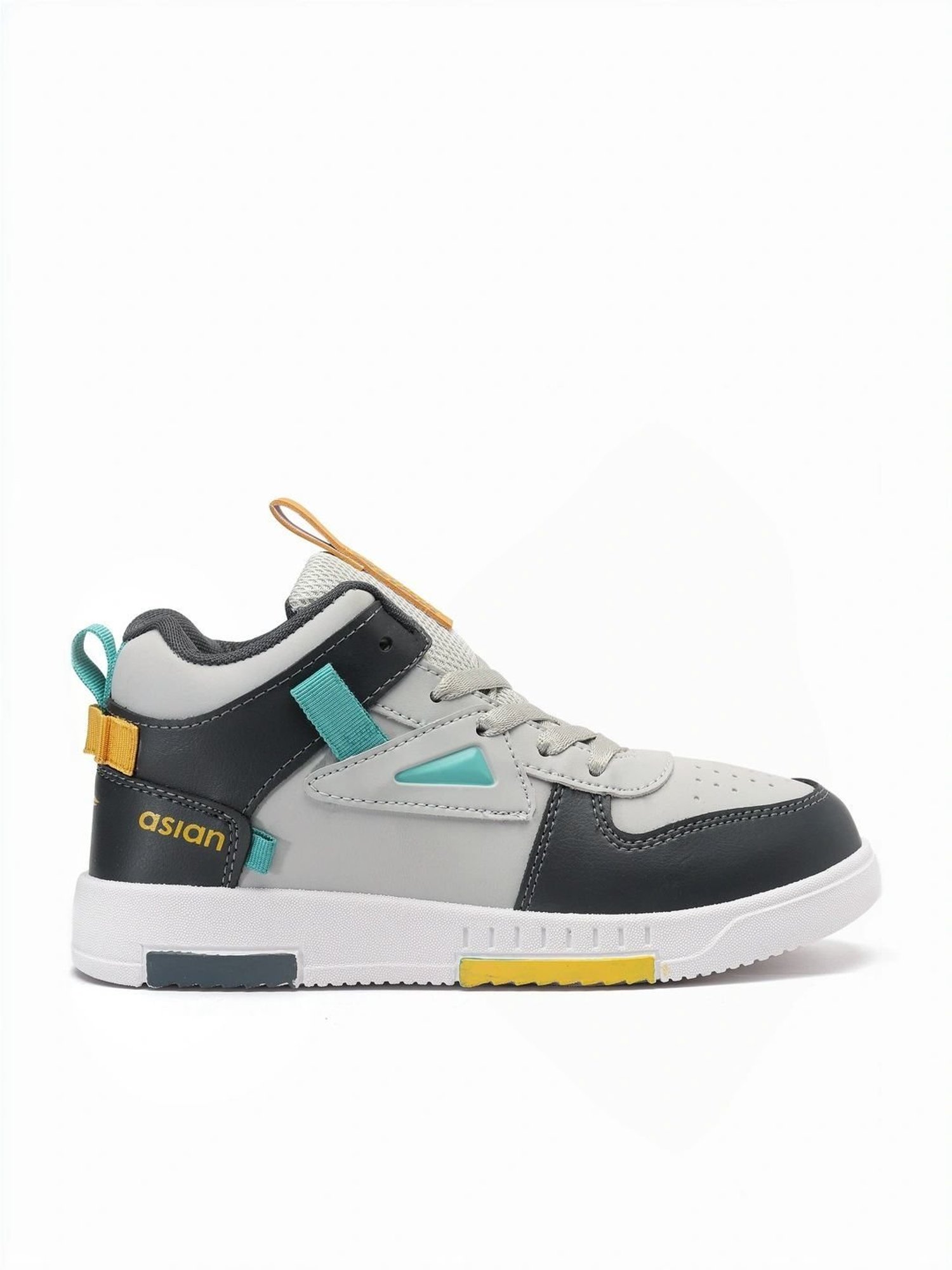 Asian Men's Grey Ankle High Sneakers