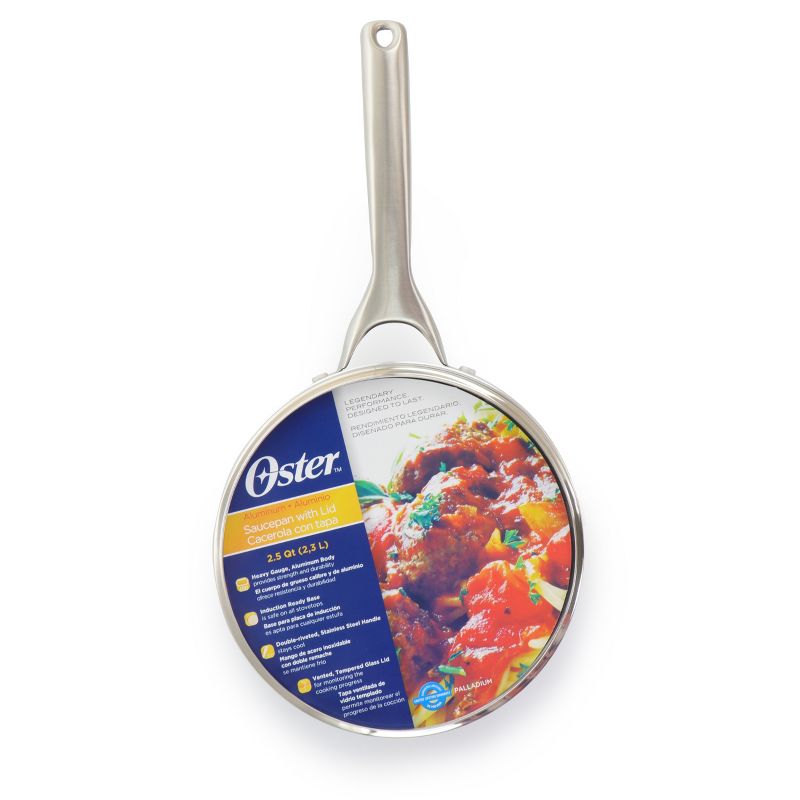 Oster Palladium 2.5 Quart Aluminum Sauce Pan with Glass Lid