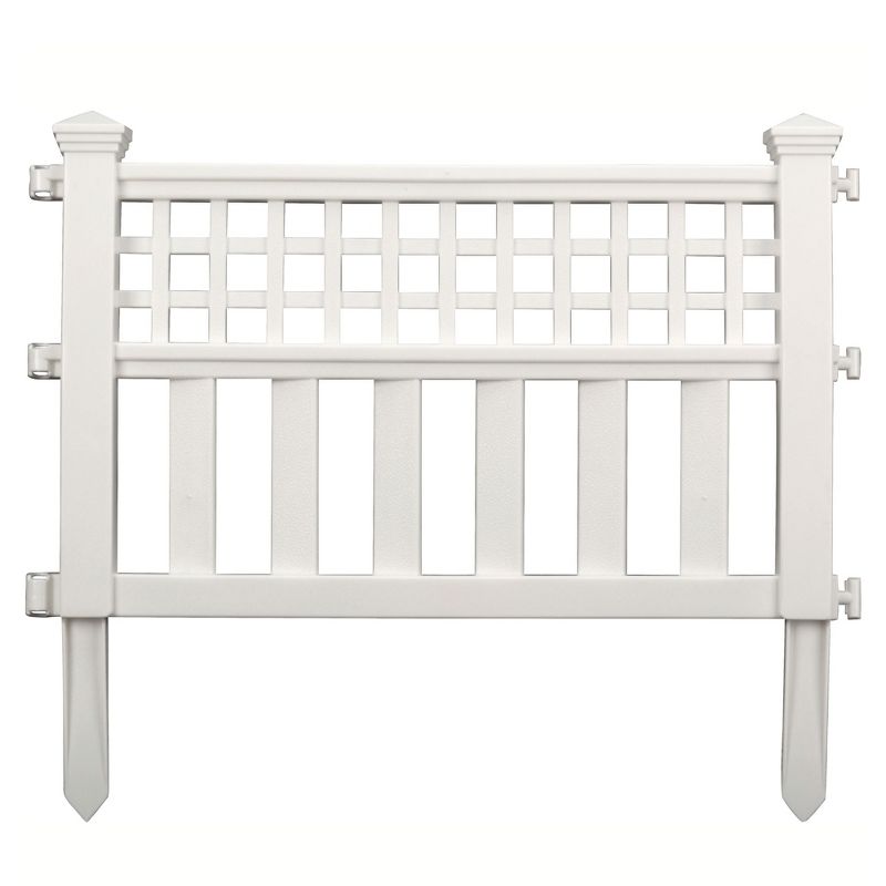 Suncast Grand View 14.5 x 24 Inch Resin Yard Garden Border Fence, White (3 Pack)