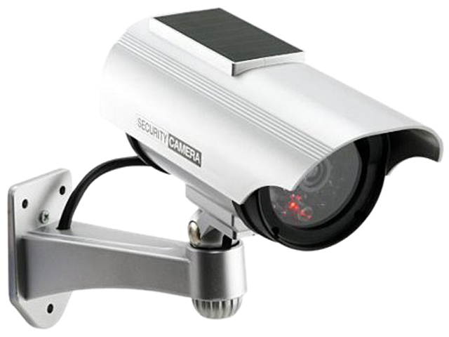 SPT SECURITY 15-CDM19 Solar Powered Fake Dummy Security Camera, Silver