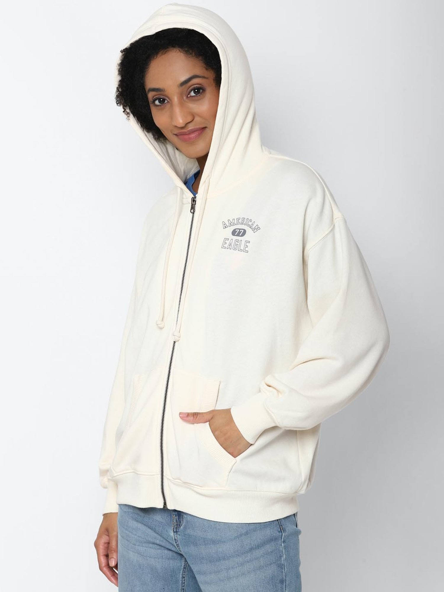 American Eagle Outfitters Beige Loose Fit Sweatshirt