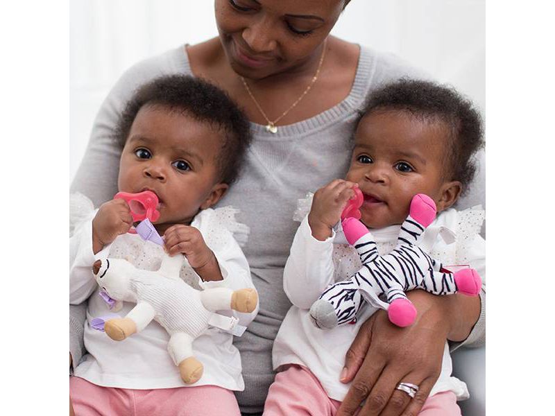 Dr. Brown's Deer Lovey with Pink One-Piece Pacifier - Tan