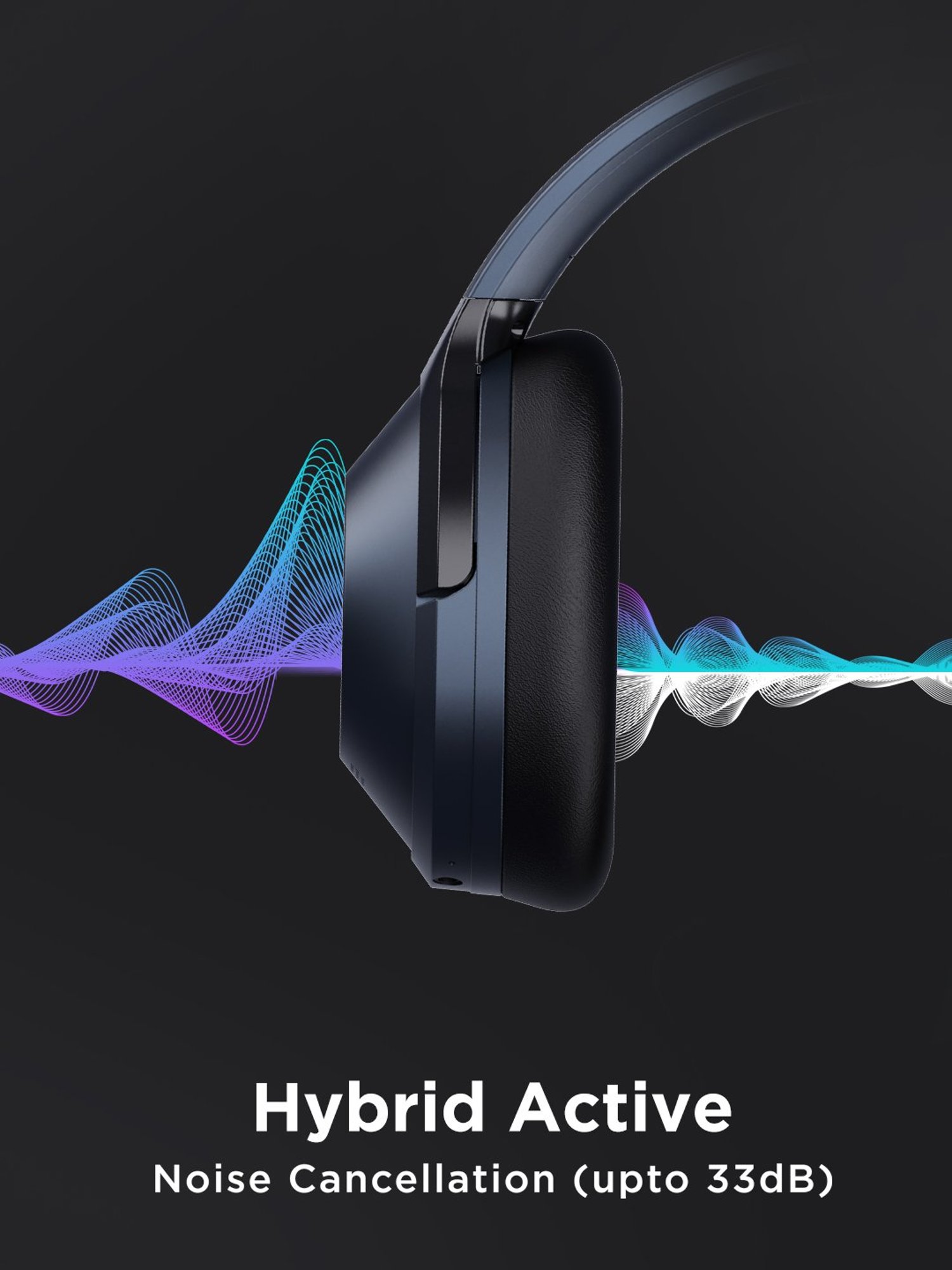 Boat Nirvanaa 751ANC T Headset with Hybrid Active Noise Cancellation & 65H Playback (Bold Blue)