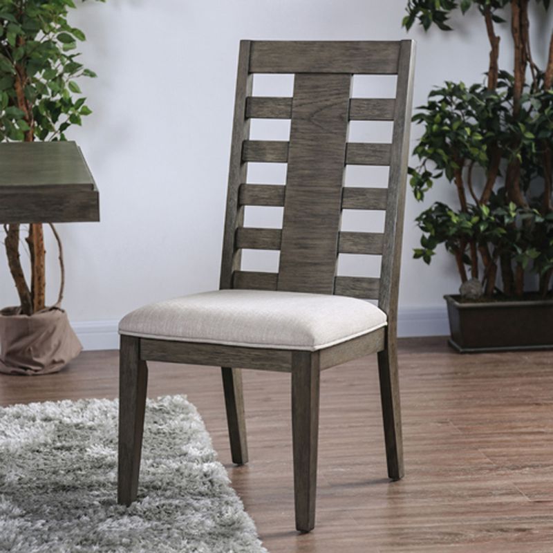 Agi Mid-Century Dining Chair in Walnut Wood and Beige Fabric - Armen Living