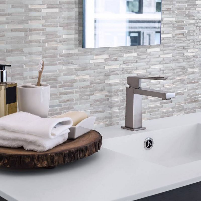 Smart Tiles 3D Peel and Stick Backsplash 4 Sheets of 10.20" x 9" Kitchen and Bathroom Wallpaper Milenza Vasto