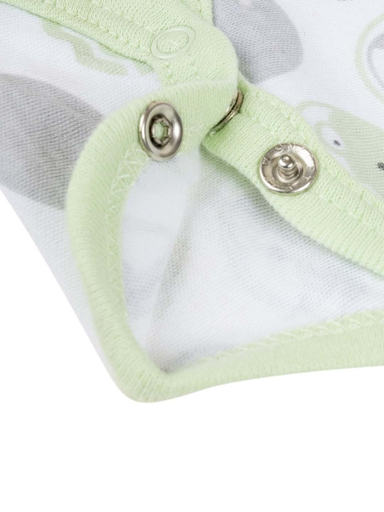 Baby Moo Kids Green & Grey Cotton Printed Bodysuit Set