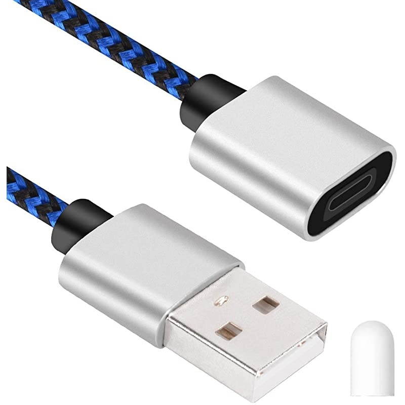 Charger Cable for Apple Pencil - Charging Adapter Cable for Apple Pencil, Female to Male Adapter Extension Cable, 3 Feet, Blue