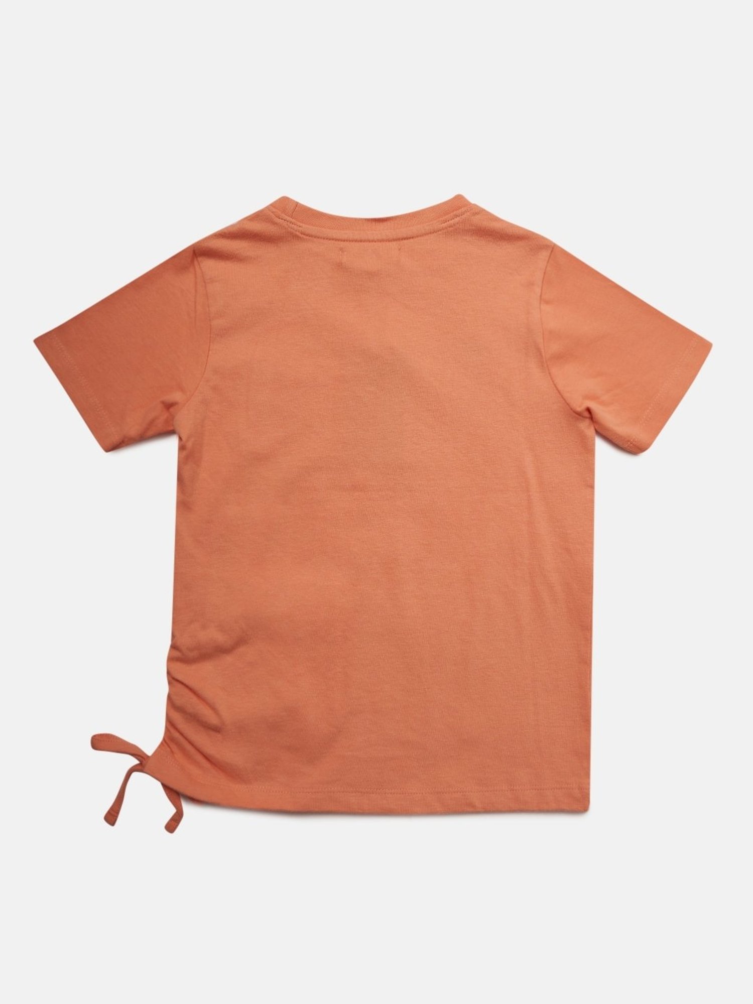 Angel & Rocket Kids Coral Pink Cotton Printed Top