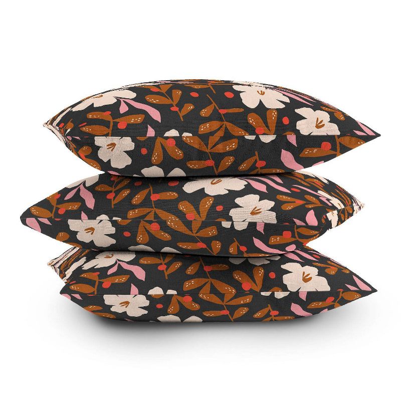 16"x16" Beshka Kueser Stellas Garden Floral Square Throw Pillow Black - Deny Designs