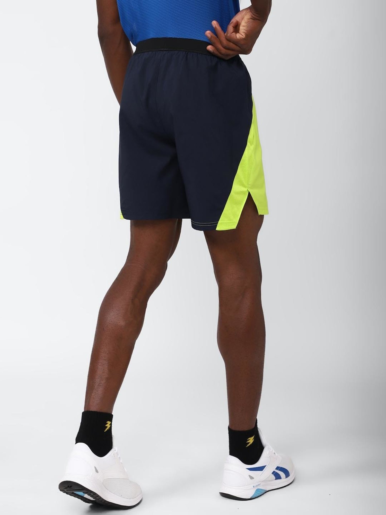 Reebok Navy Regular Fit Self Pattern Sports Shorts