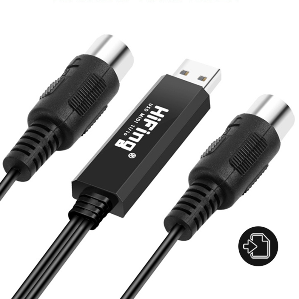 2M USB IN-OUT MIDI Cable Converter Professional Piano Keyboard to PC/ Laptop/Mac Adapter Cord