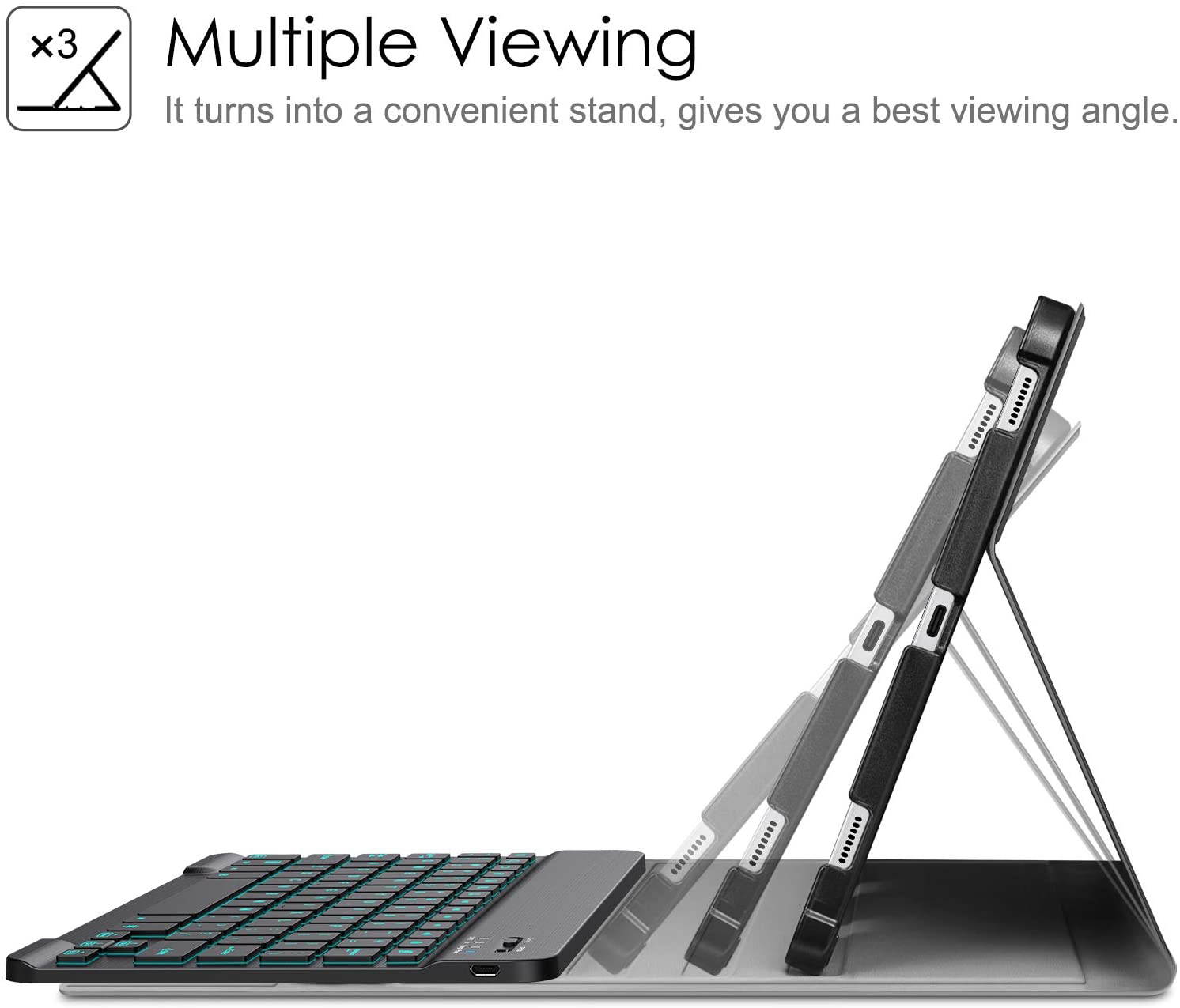 Keyboard Case for Samsung Galaxy Tab S7 11 inch 2020 Model SM-T870 SM-T875 SM-T878 with S Pen Holder, Slim Stand Cover with Detachable Wireless Bluetooth Keyboard, 7 Color Backlight