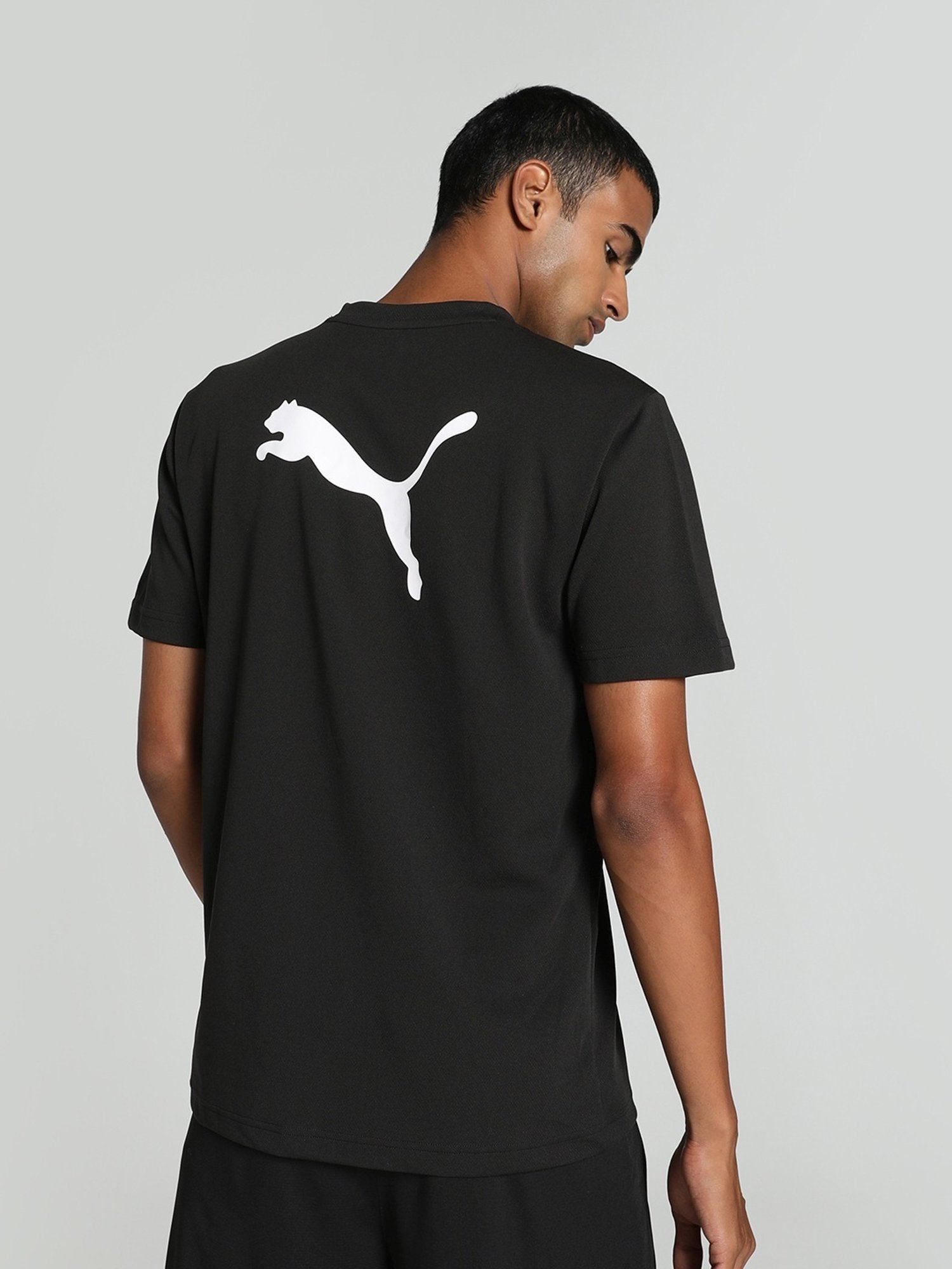 Puma teamRISE Football Black Regular Fit Logo Printed Jersey