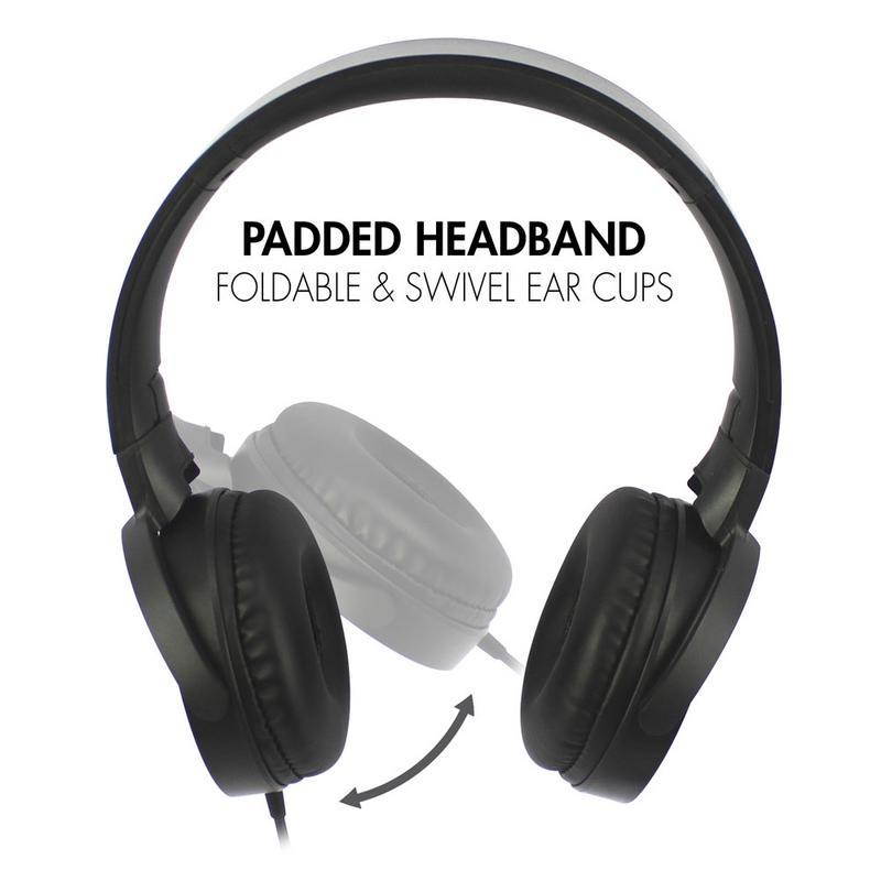 MAGNAVOX Black HPMV5026MBK Foldable Stereo Headphone