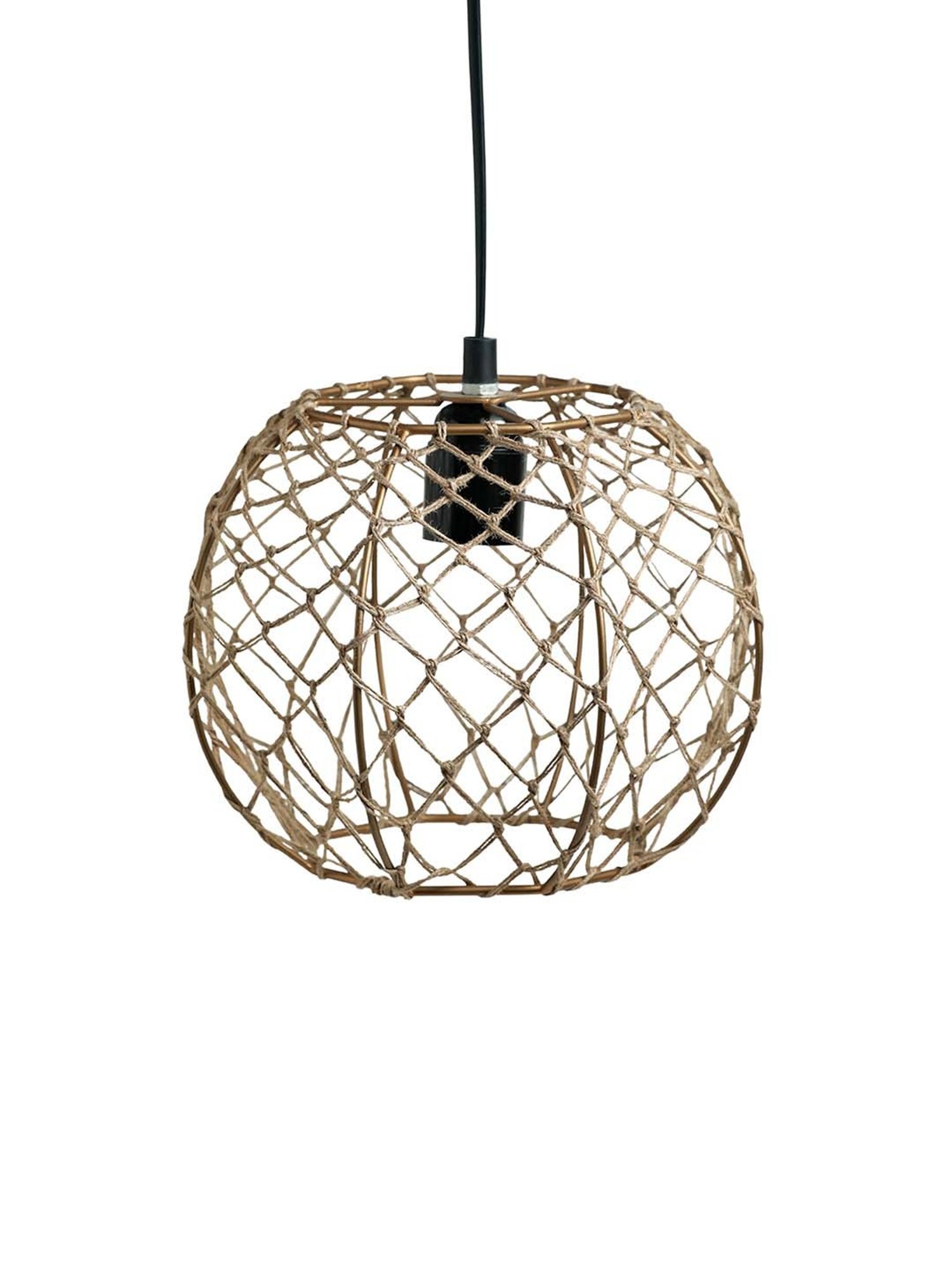 ExclusiveLane Luminescence Beige Jute Handwoven Hanging Pendant Lamp