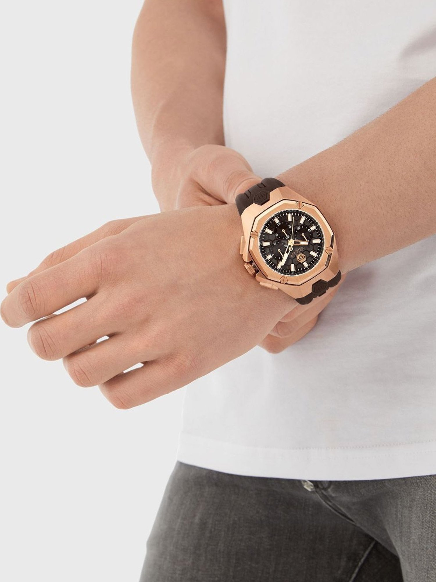 PHILIPP PLEIN Octagon Men Brown Round Dial Analog Watch - PWTBA0223