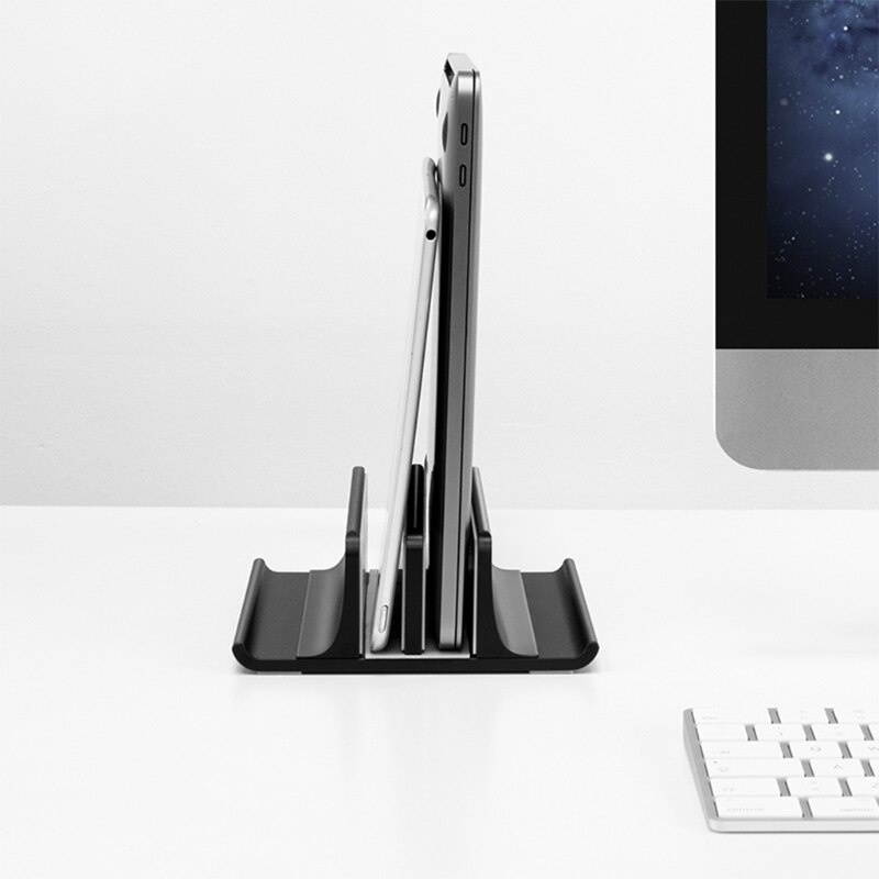 Dual Slot Aluminum Vertical Laptop Stand Laptop Holder Compatible for Notebook G6DC