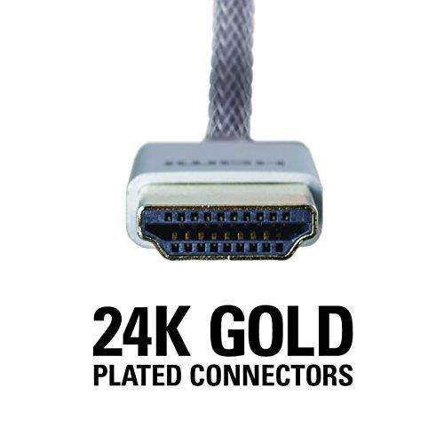 Sanus Super Slim 4' HDMI cable - 4 Feet - 18 Gbps High-Speed Supports Full 1080P, 4K, UltraHD, 3D, Ethernet, and Audio Return Channel - SOA-SH4