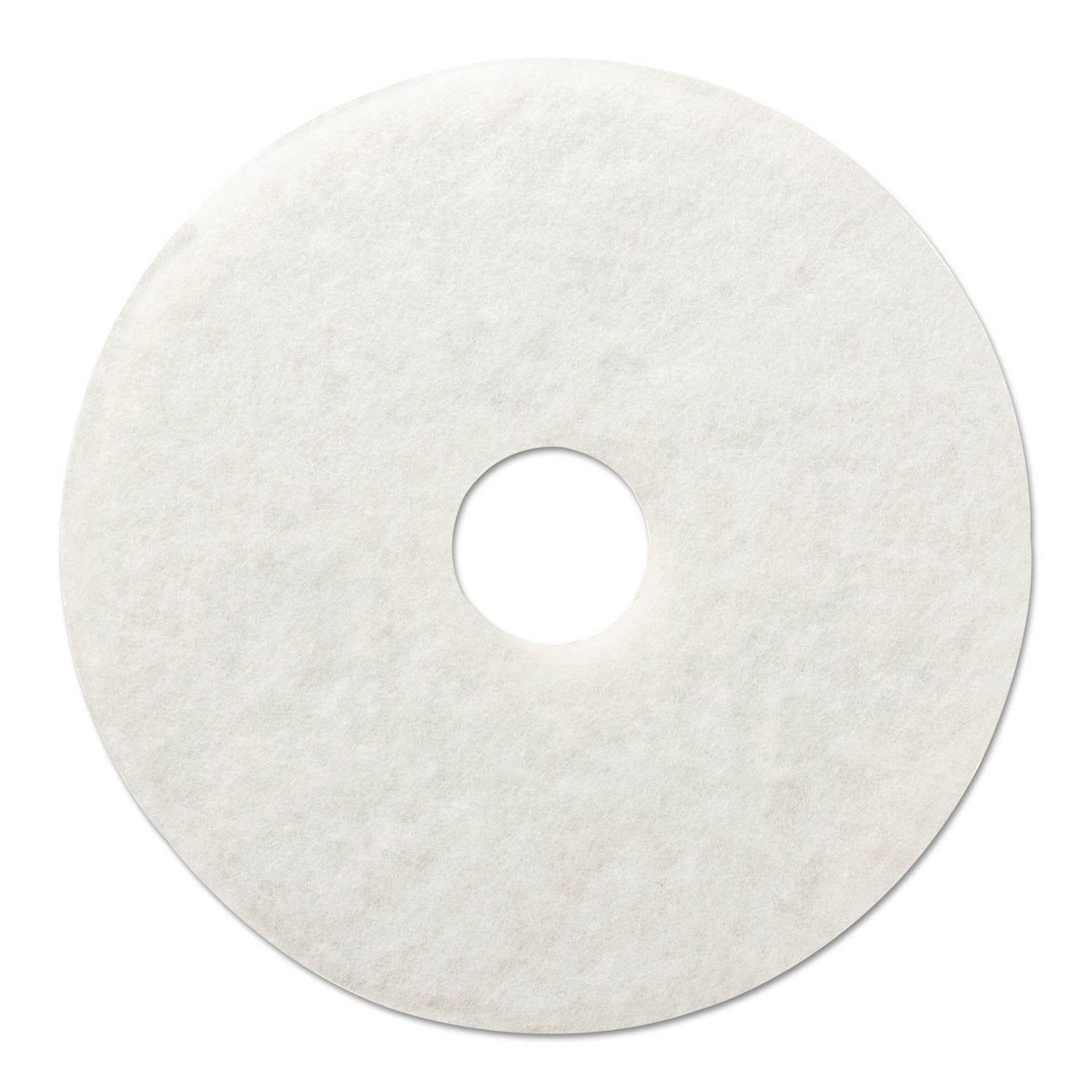 Boardwalk Standard Polishing Floor Pads 14" Diameter White 5/Carton 4014WHI