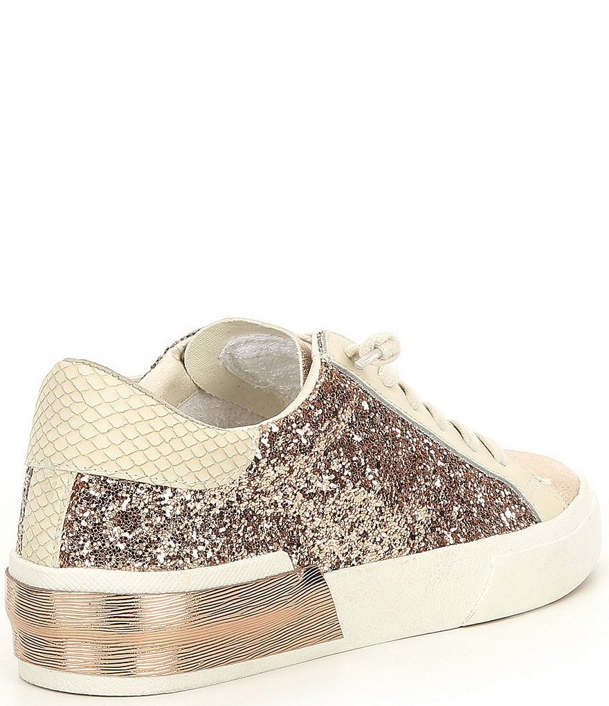 Dolce Vita Zina Glitter Patchwork Detail Lace-Up Sneakers