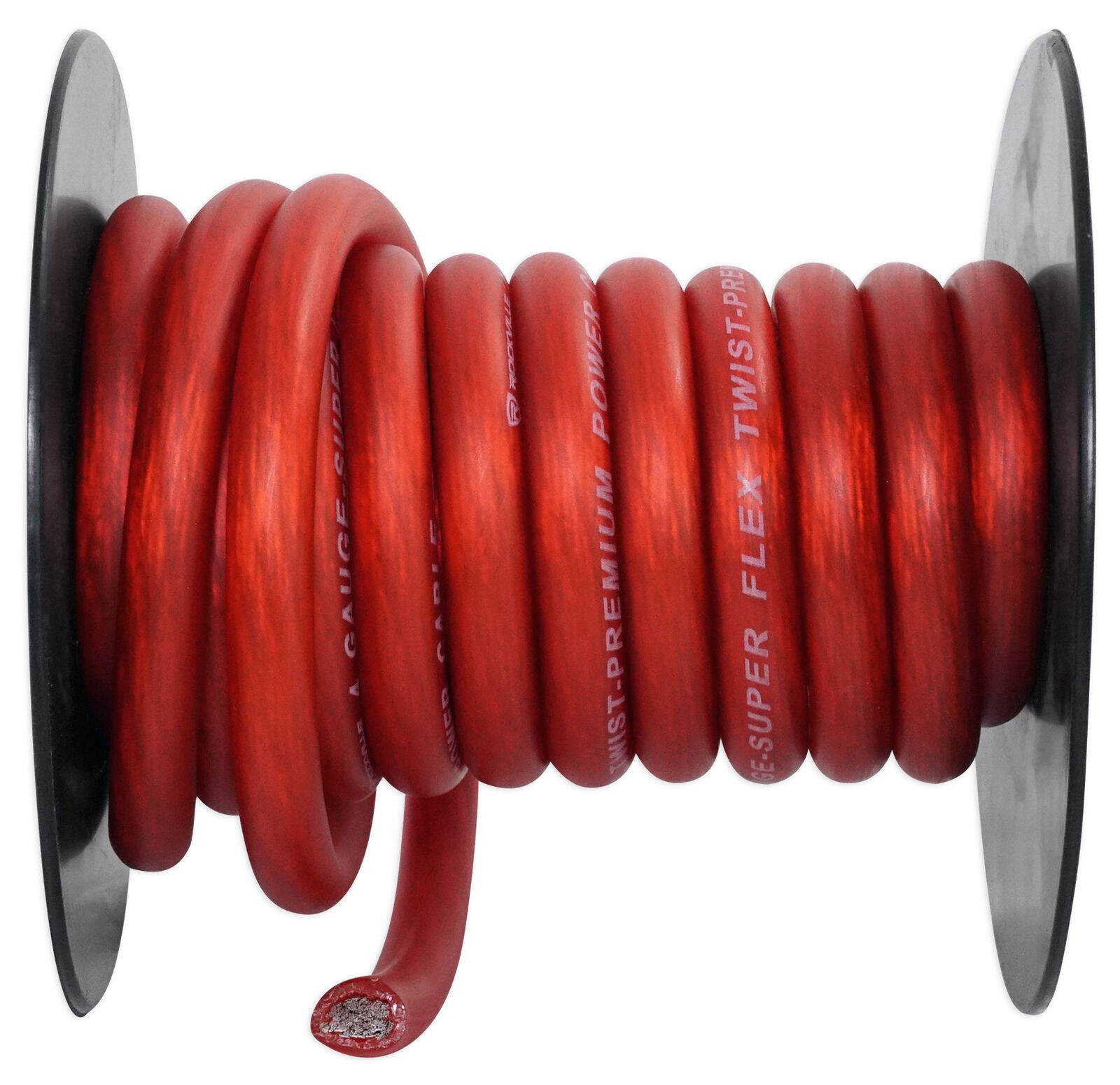 R4G12R Red 4 AWG Gauge 12 ft Car Amp Power Wire Cool Cable Technology