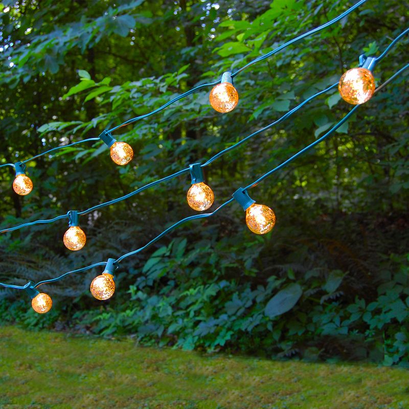 25 Lights Mercury Electric Globe String Lights Gold
